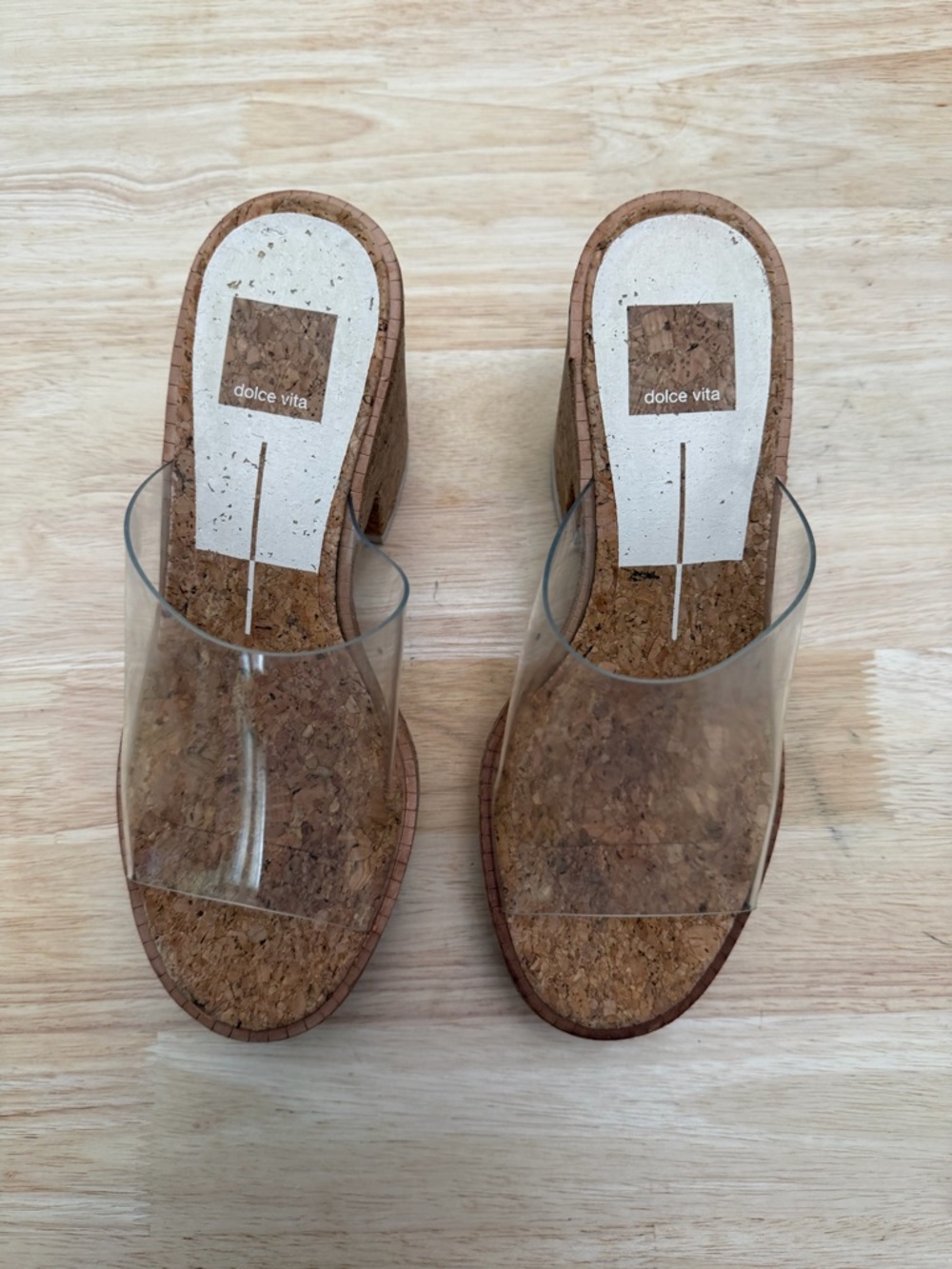 Dolce Vita Clear Strap Cork Platform Heeled Sandals - Women - Picture 3 of 6